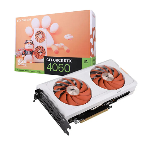 COLORFUL COLORFIRE 지포스 RTX 4060 MEOW D6 8GB V ORANGE STCOM
