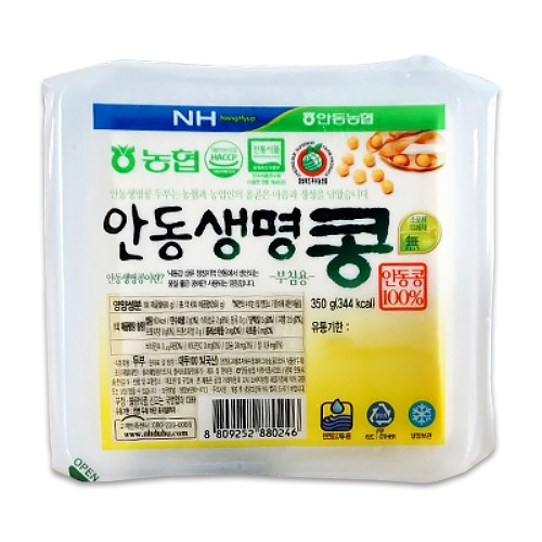 안동농협 안동생명콩 두부 부침용 350g (4개)_이미지