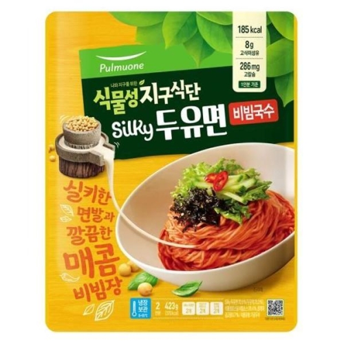 풀무원 식물성지구식단 silky 두유면 비빔국수 423g (2개)