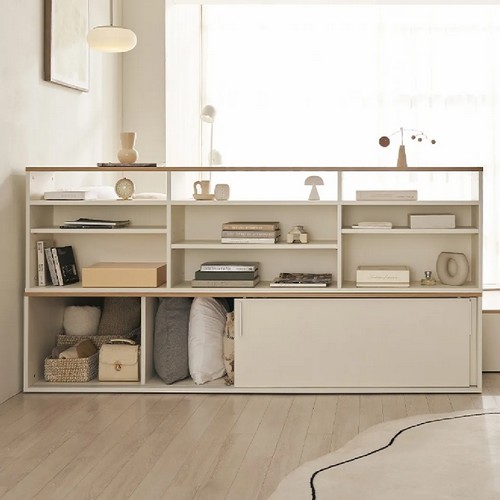 삼익가구 더빅 슬라이딩 벙커 빅수납 침대 SS+책장+책상 (본넬스프링)_이미지