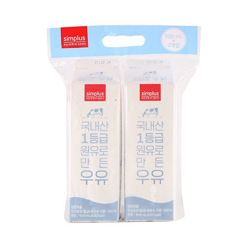 홈플러스 심플러스 1등급 우유 900ml (2개)