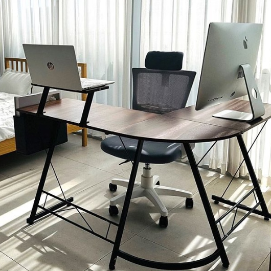 라꾸라꾸 L자형 컴퓨터  코너 책상 (1100x1100)