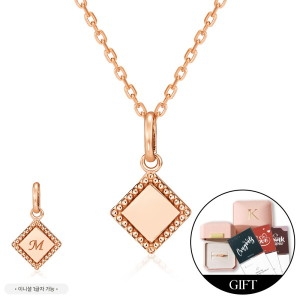 커스텀 가능 14K 로렛트 다이아 코인 각인 커스텀 펜던트 JNP419