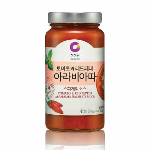청정원 토마토와 레드페퍼 아라비아따 스파게티 소스 600g (1개)_이미지