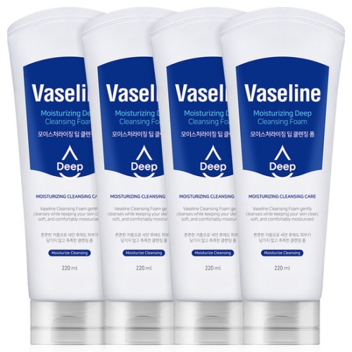 바세린 모이스처라이징 딥 클렌징폼 220ml (4개)_이미지