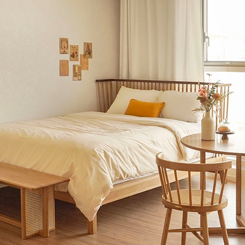 우디크 에스닉 오크 침대 K