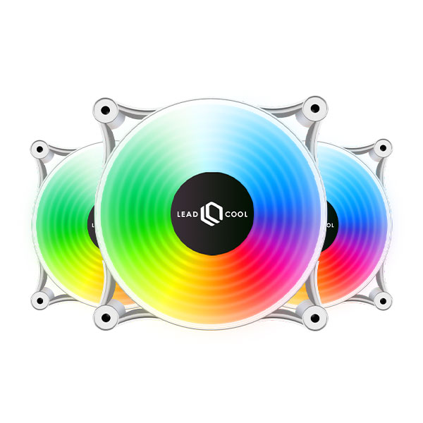 LEADCOOL 120 RGB 레인보우 WHITE (3PACK)