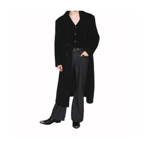 ����Ƽ�� WESLEYHYU N Rio handmade wool notched half double coat black WH5B2C1..