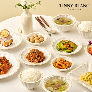 티니블랑 미뉴엣 도자기 그릇 4인 20P 세트 / 접시 찬기 공기 대접 면기_이미지