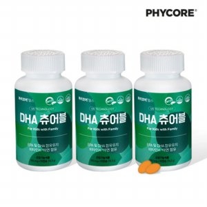코스맥스바이오 파이코어 DHA츄어블 식물성 키즈 오메가3 90캡슐 3개_이미지