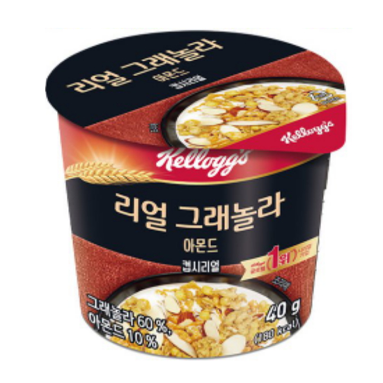 켈로그 리얼 그래놀라 아몬드 컵시리얼 40g (12개)_이미지