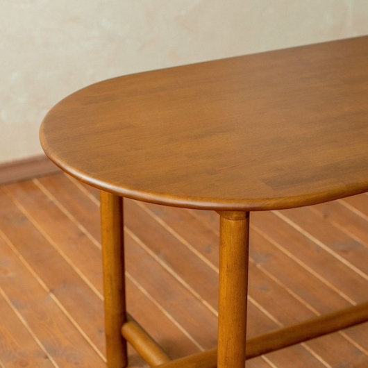 장미맨숀 로이 타원 카페 원목 식탁 1800 (의자별도)_이미지