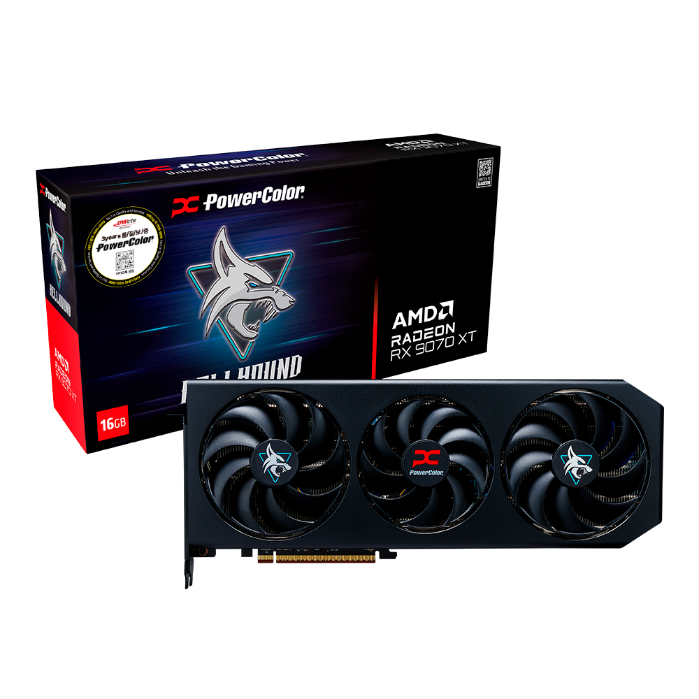 [RX9070XT 16G] PowerColor �󵥿� RX 9070 XT Hellhound D6 16GB �����Ƽ����
