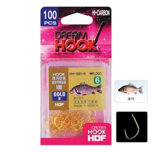 HDF 해동조구사 붕어 무미늘 금색 덕용바늘 HH-581 벌크 중층 내림 민물낚시바늘이미지입니다. 누르면 해당 게시물로 새창이동합니다.