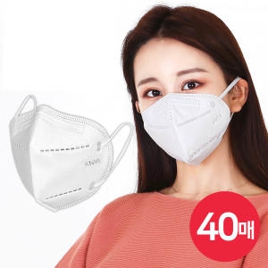 케이에스몰 KN95 새부리형 4중필터 일회용마스크 화이트 40매