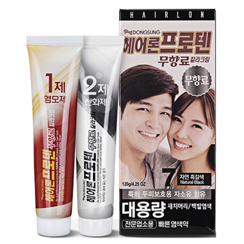 동성제약 헤어론 프로텐 무향료 컬러크림 염색약 (2개)_이미지