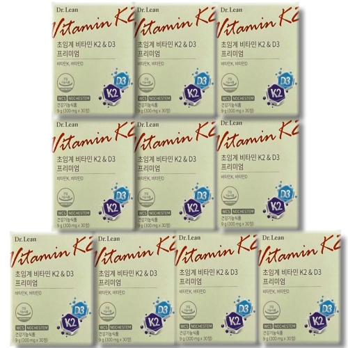닥터린 초임계 비타민K2 D3 프리미엄 300mg 30정 (10개)_이미지