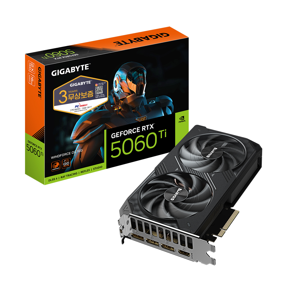 GIGABYTE 지포스 RTX 5060 Ti WINDFORCE OC D7 16GB 피씨디렉트
