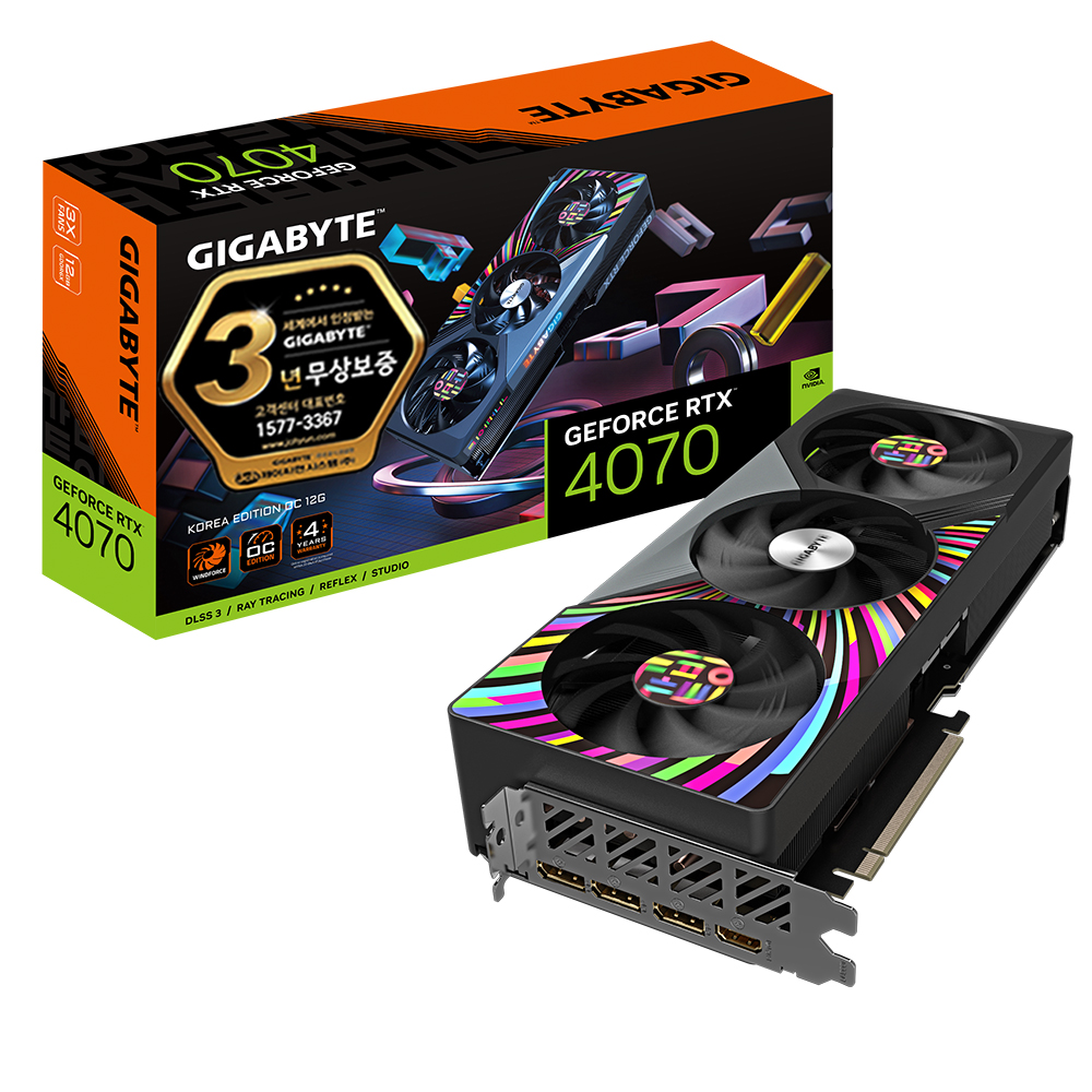 GIGABYTE 지포스 RTX 4070 KOREA EDITION OC D6X 12GB 제이씨현