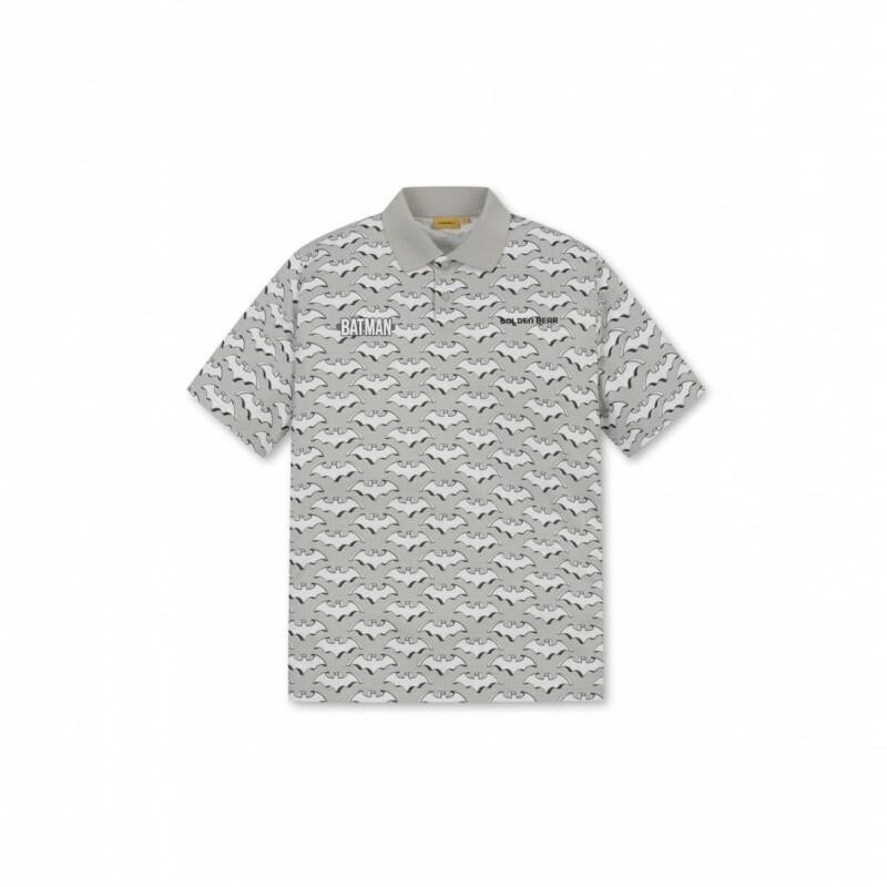  골든베어 GOLDEN BEAR 배트맨 패턴 반팔 피케 폴로 티셔츠 G4TAW25051WHX