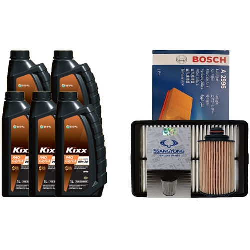 GS칼텍스 킥스 파오 C2/C3 0W30 5L + 필터세트 쌍용 티볼리 1.6 디젤