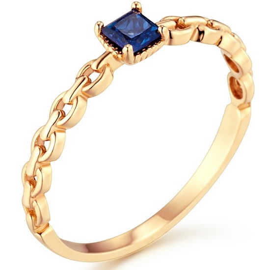 D102 18K 체인 블루 사파이어 반지_이미지