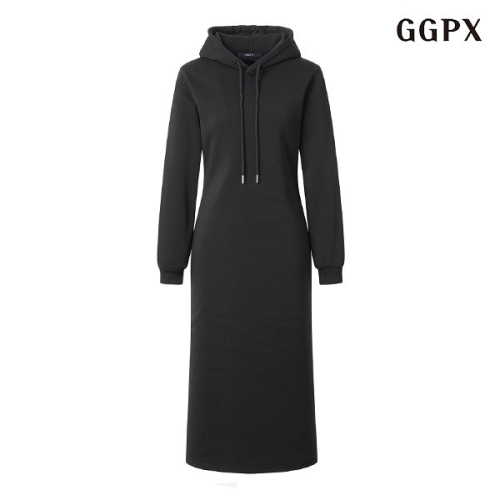  GGPX 여성 기모 H라인 롱 원피스 GODOW022D