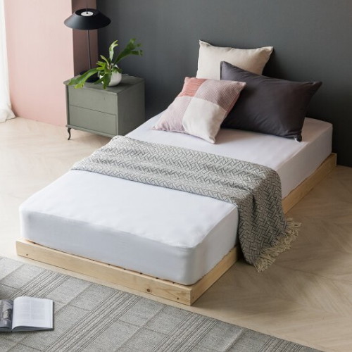 아씨방 스타크 원목마루 저상형 침대 SS (40T라텍폼스독립)