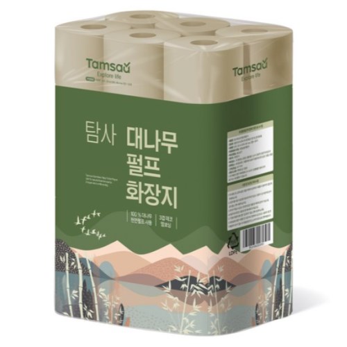 탐사 대나무 펄프 화장지 30m (30롤) (1팩)