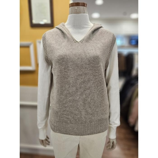 BCBG 세이브존01 비바 홀가 후드 베스트 니트 B5D9K5711_이미지