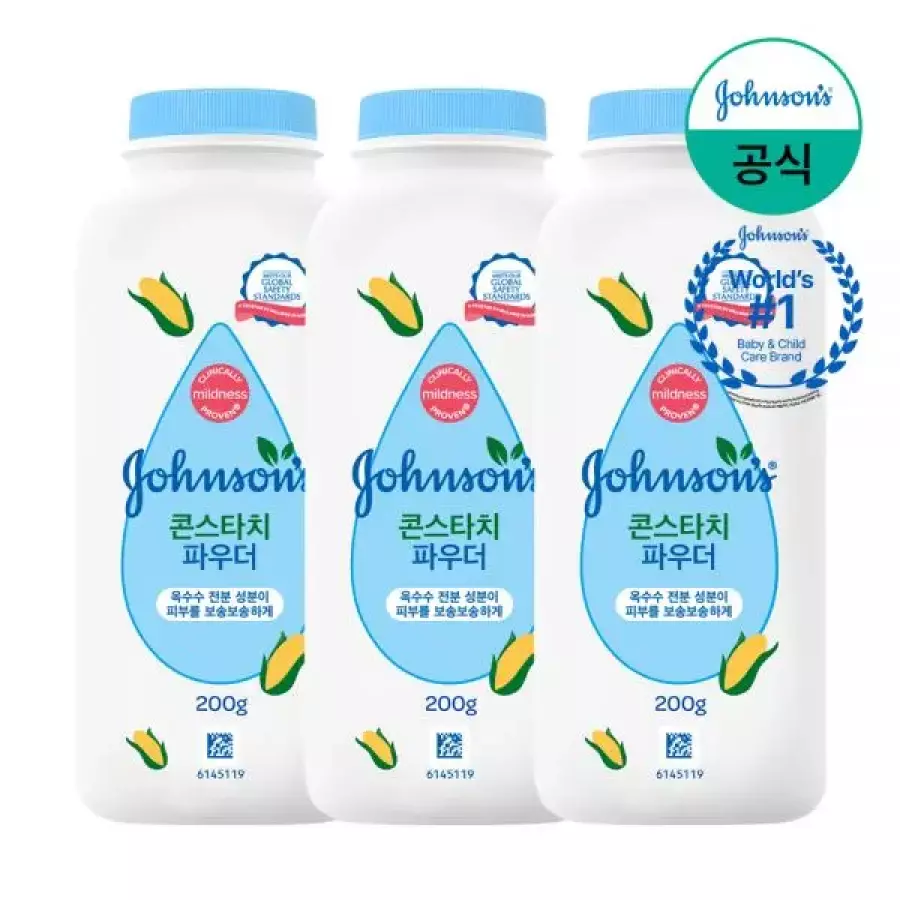 존슨앤존슨 존슨즈베이비 99% 퓨어 콘스타치 파우더 200g (3개)