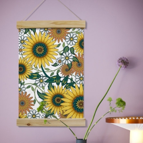 꾸밈 우드스크롤_40CmX60Cm-젠탱글해바라기_이미지