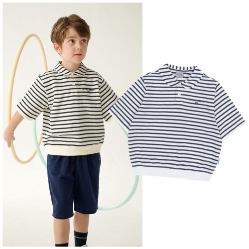 이현어패럴 빈 네이비 스트라이프 카라 티셔츠BZ17TS03NV