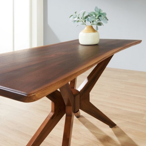 헤즈로 레스토 크로스 원목 식탁 1400 (접이식의자2개+접이식벤치1개)_이미지