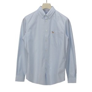 메종키츠네 폭스패치 클래식 셔츠 LM00406WC2023 S411 LIGHT BLUE STRIPES_이미지