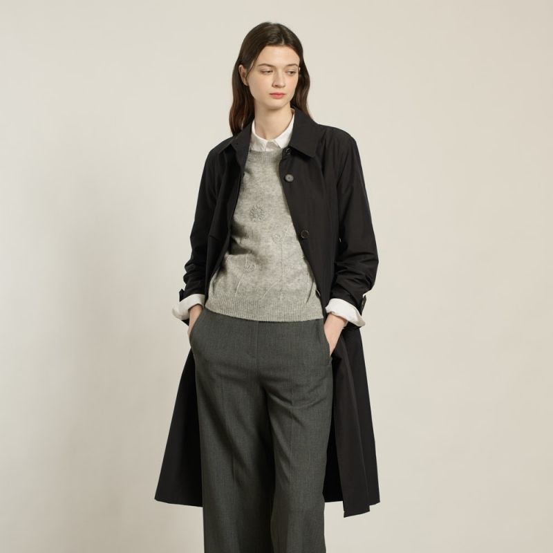 BCBG 싱글 롱 트렌치코트 B6A2N722