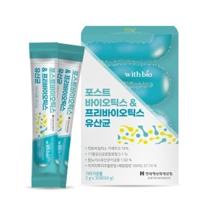 팜투팜 위드바이오 포스트바이오틱스 프리바이오틱스 유산균 2g 30포 (4개)