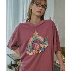 피그먼트 온라인판매용 꼼파뇨 상의 상의O RAIN TEDDY 반팔티 더스티핑크 1036651_이미지