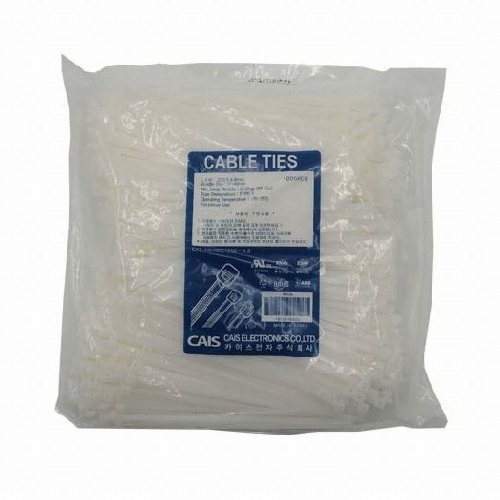 카이스전자 케이블타이 200mm (화이트, 1000개)