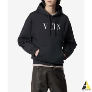 발렌티노 VLTN 세미 오버핏 후드 블랙 5V3MF14F3TV0NO