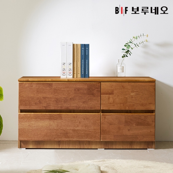 앳홈 테드 브라우니 원목 2단 서랍장 1000