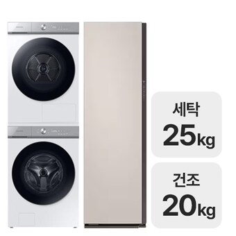삼성전자 비스포크 AI WF25B9600KW + DV20B9760CW + 에어드레서 DF10A9500EG