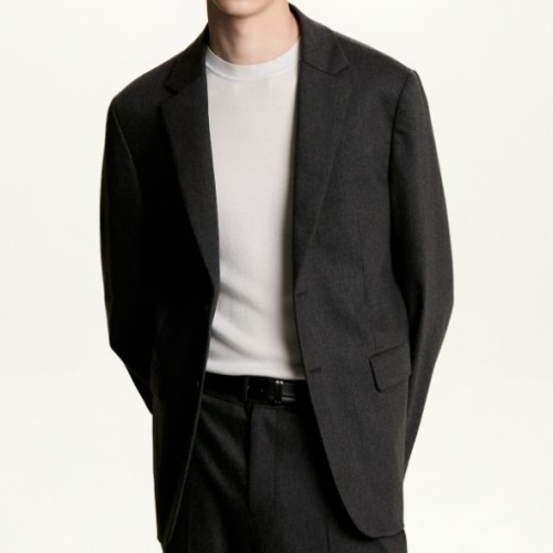 DKNY 남성 캐시미어 블렌드 스트레치 세퍼레이트 재킷 그레이 DM2F9WJS881M GY_이미지