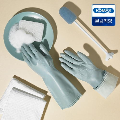 코멕스 손 트지않는 보들보들 면코팅 마이사이즈 고무장갑 민트 3켤레+3켤레