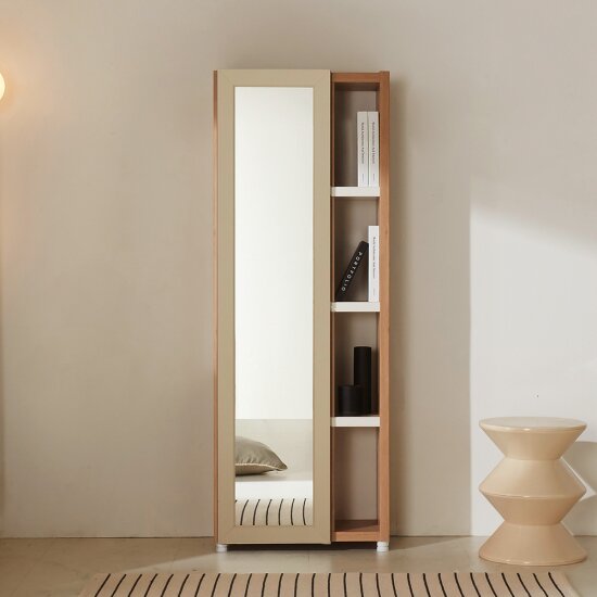 소소숲 바비 측면도어 전신거울 4단 책장 600_이미지