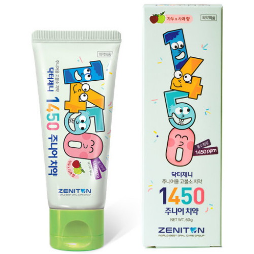 제니튼 닥터제니 1450 고불소 주니어 치약 복숭아향 60g (5개)_이미지