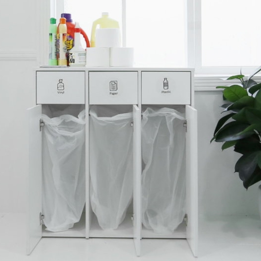 필웰 무노 3칸 분리수거함 수납장_이미지