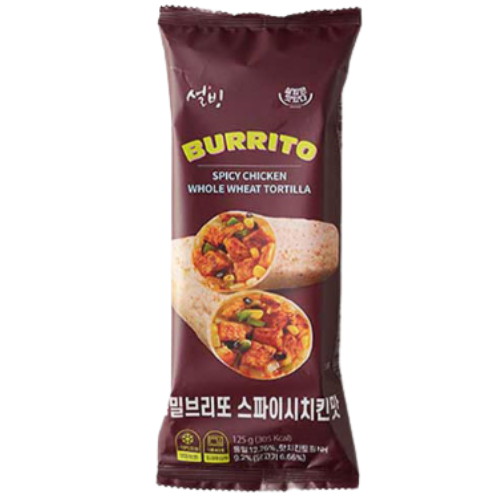 남향푸드또띠아 설빙 통밀브리또 스파이시치킨맛 125g (10개)