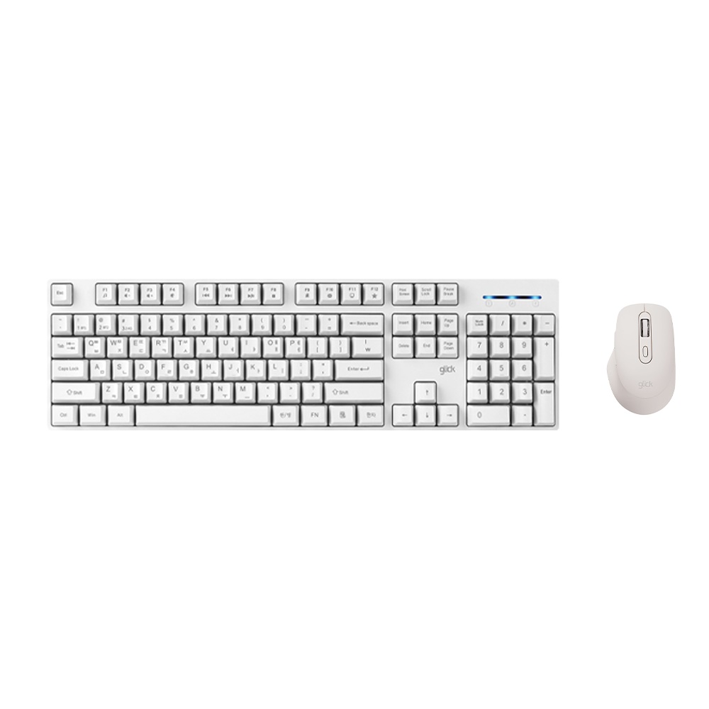 지클릭커 오피스프로 WMK629 스탠다드M 무선 키보드 마우스 세트 (화이트)_이미지