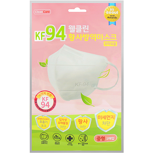 웰클린 황사방역마스크 KF94 중형 화이트